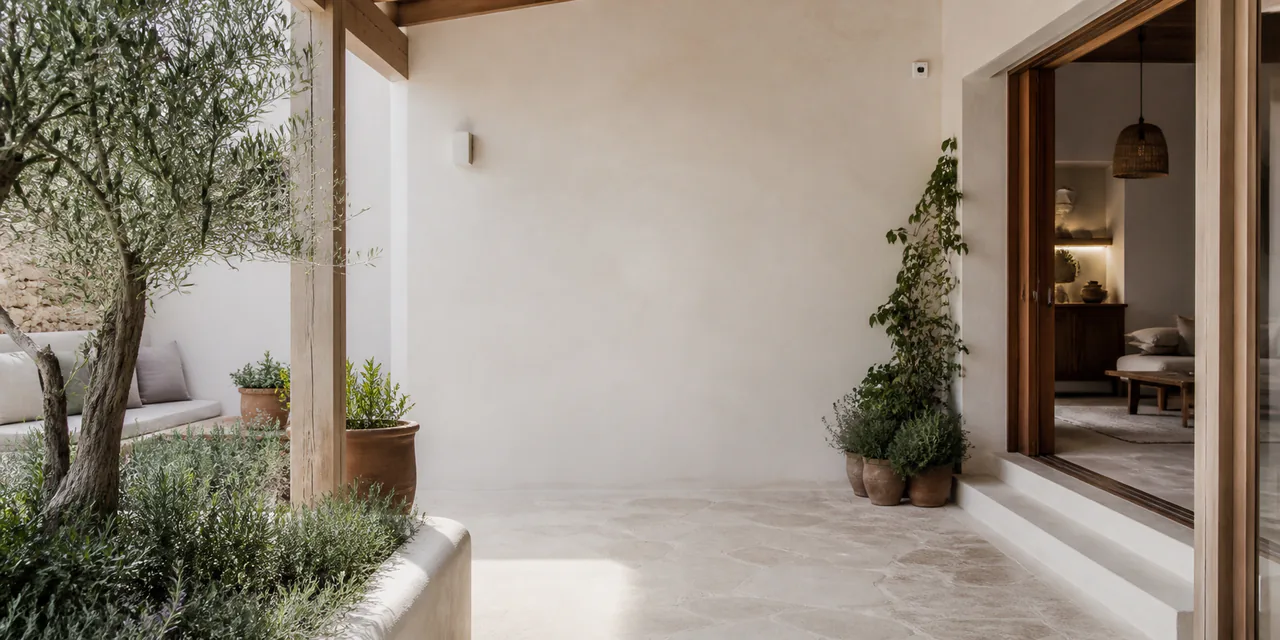 Entrada luminosa de una vivienda protegida por Moradai